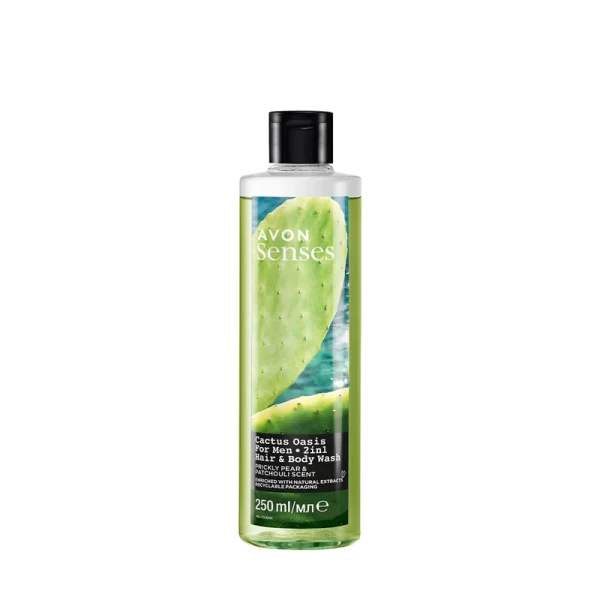 Senses Cactus Oasis for Men 2 in 1 Hair & Body Wash 250ml