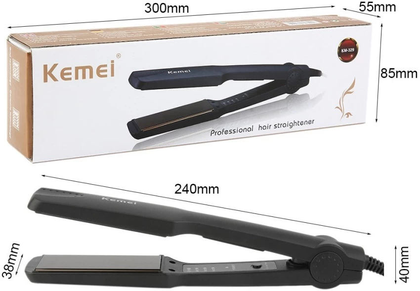 Kemei Lisseur Cheveux Kemei Céramique avec 4 niveaux de température (KM-329)