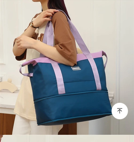 Sac à main SAMA , Bleu & Mauve