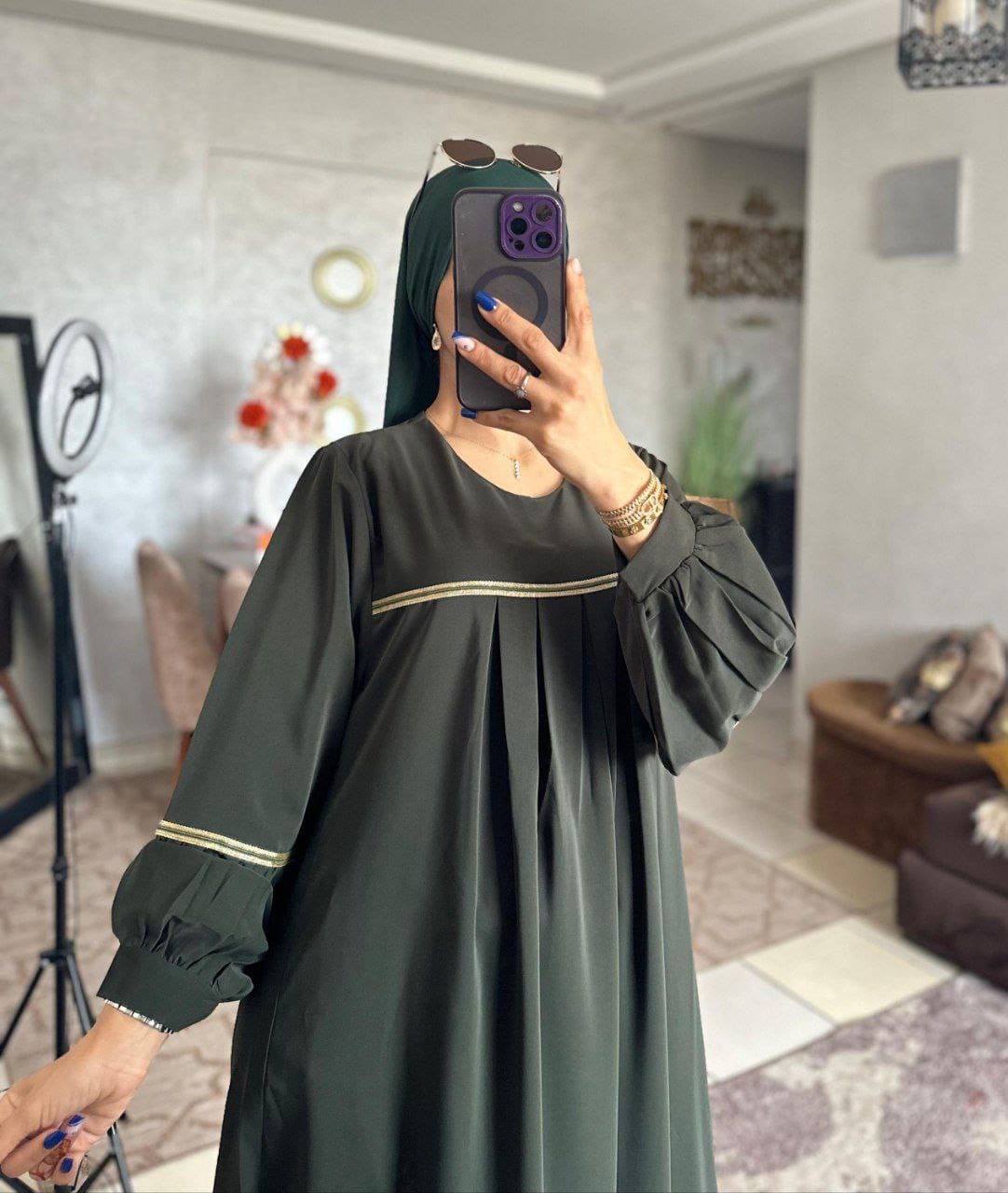 Robe long femme DEVINE, Vert, 3XL