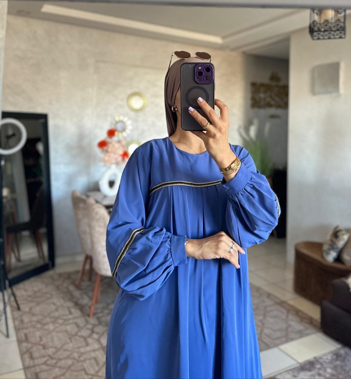 Robe long femme DEVINE, Bleu Ciel, XL