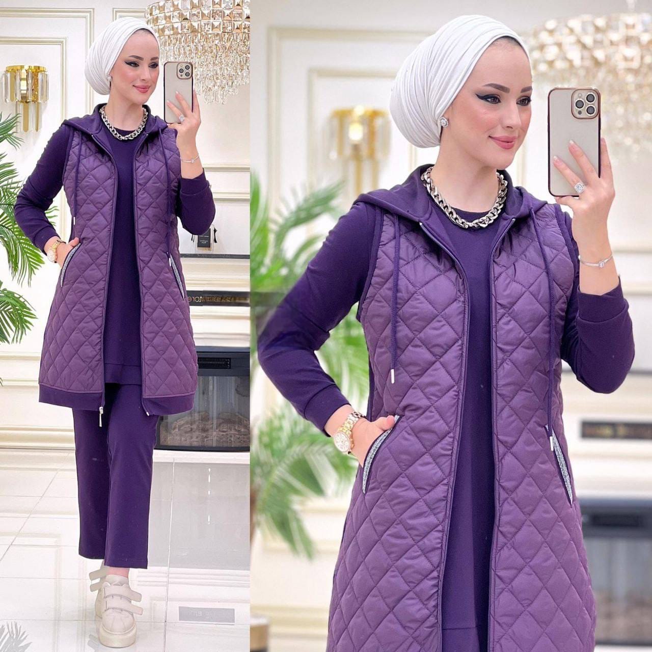 Survête 3 pièces femme MANKA, Mauve, 2XL