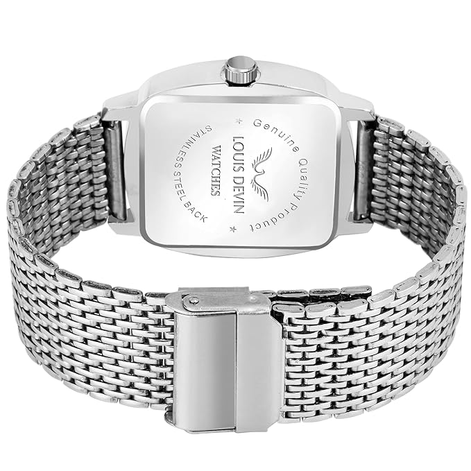 LOUIS DEVIN Mesh Steel Chain Analog Wrist Watch for Men