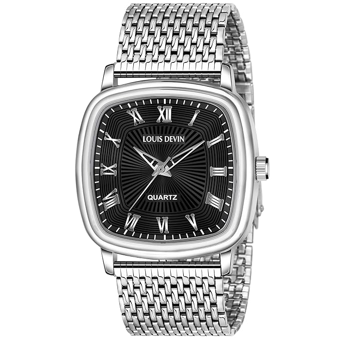 LOUIS DEVIN Mesh Steel Chain Analog Wrist Watch for Men