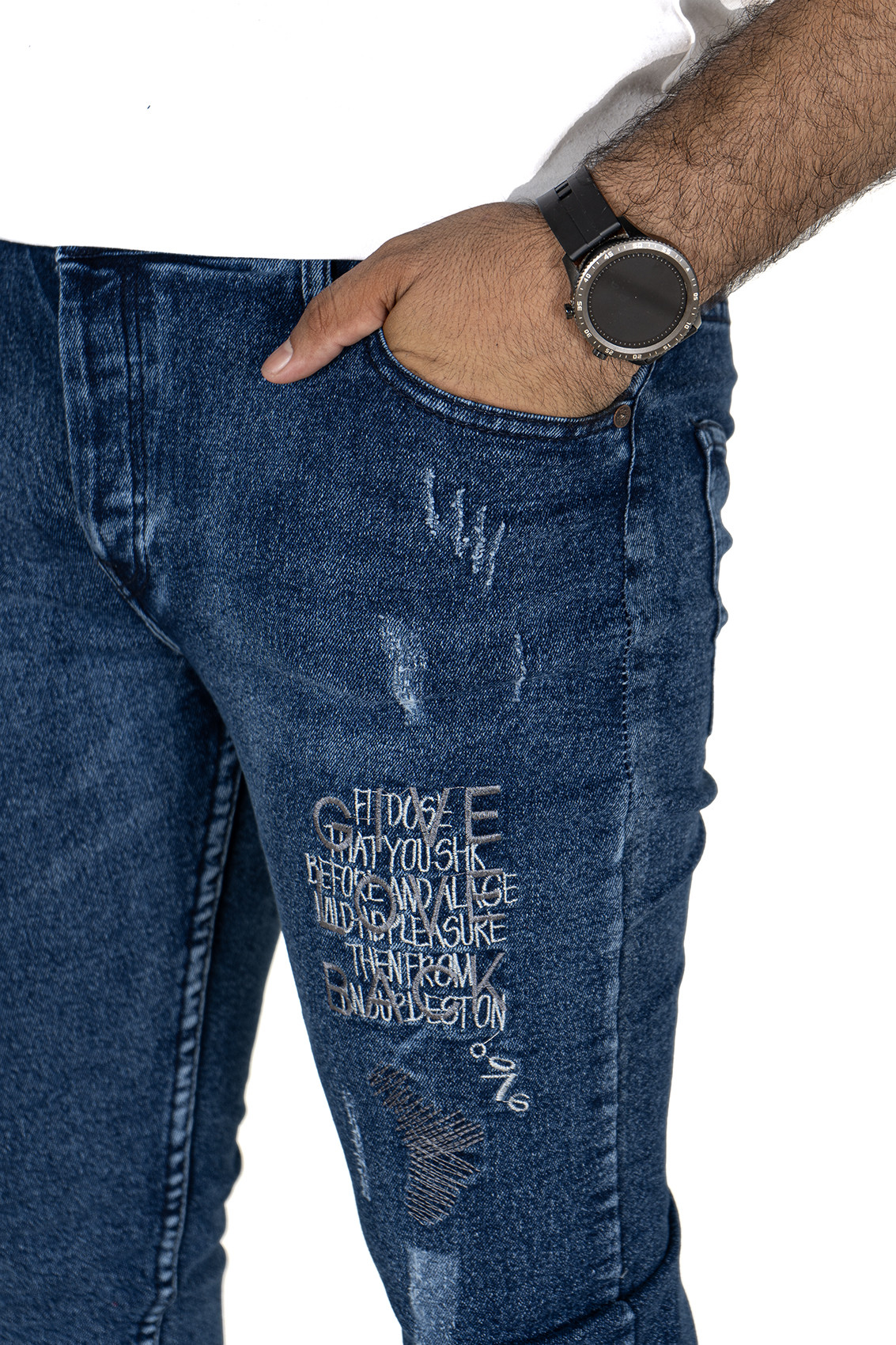 Pontalone jeans bleu homme 1H1, 33