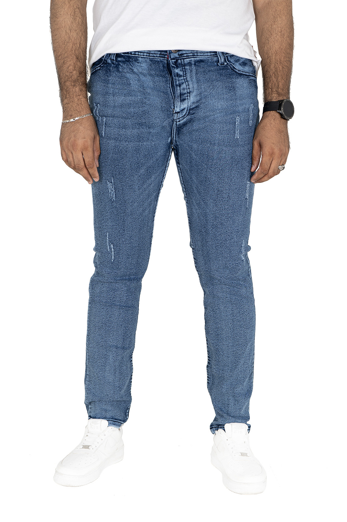 Pantalon Jean Homme bleu Court Déchiré _1E1, 36