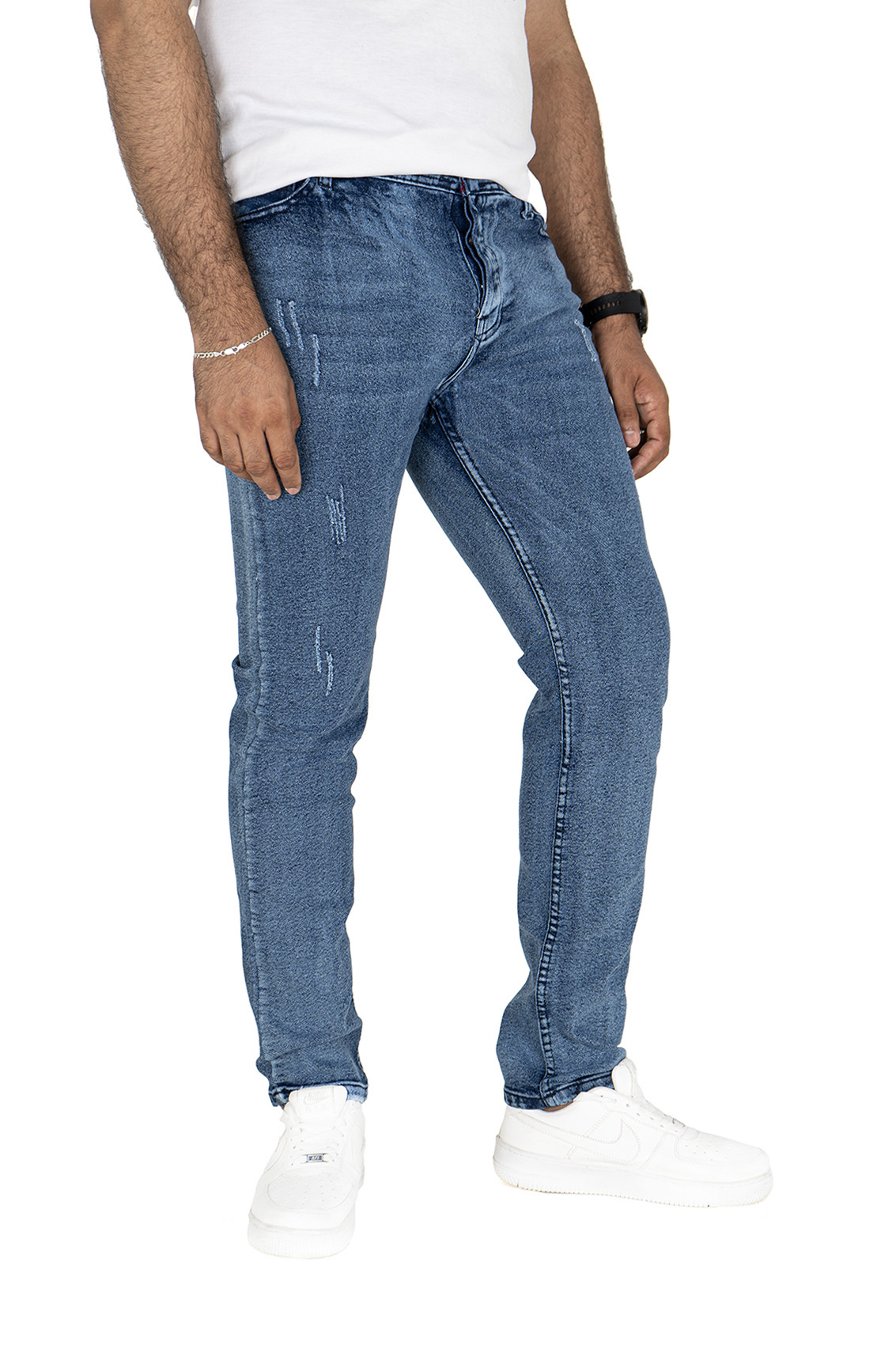 Pantalon Jean Homme bleu Court Déchiré _1E1, 36