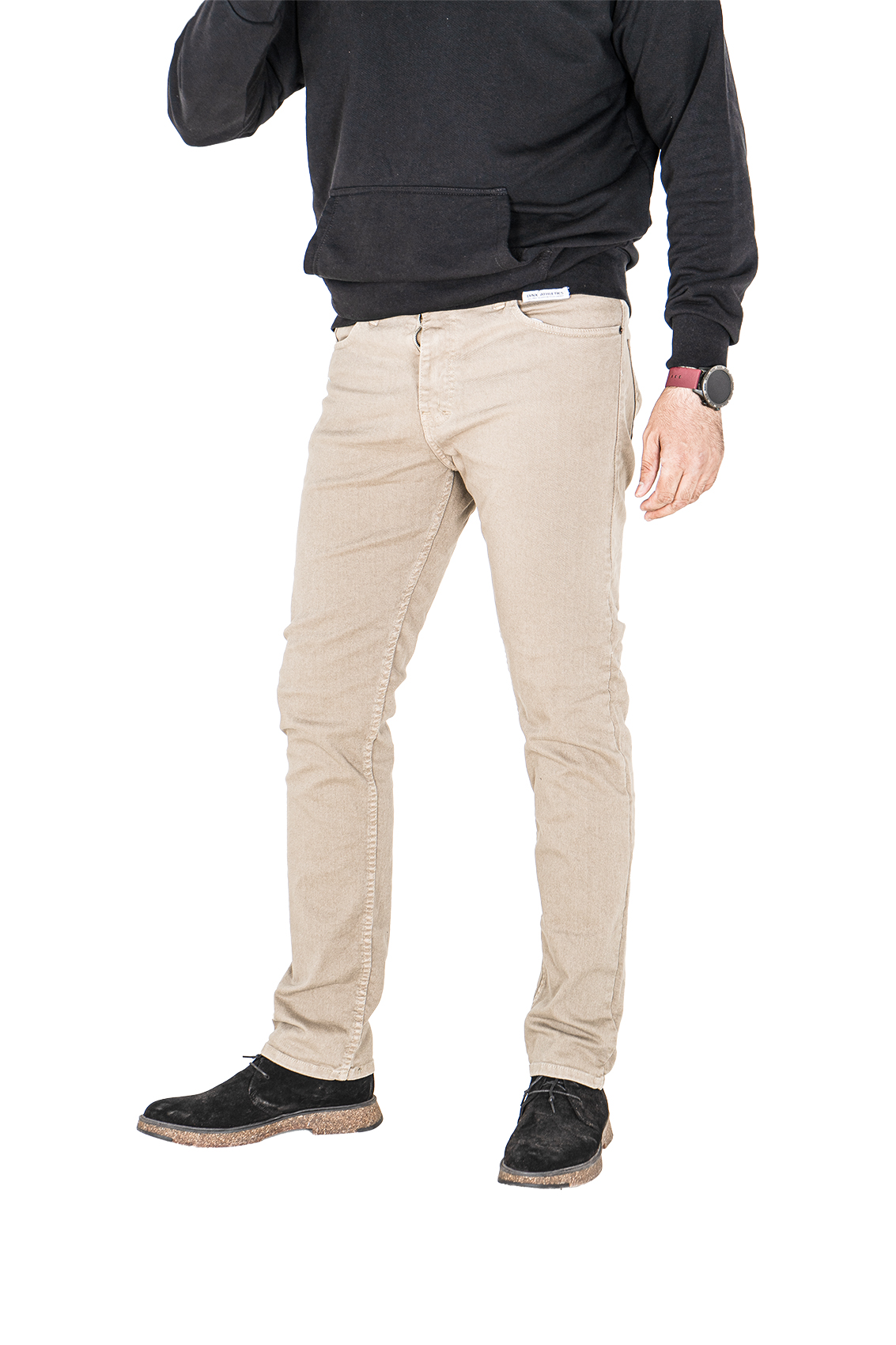 Pontalone Homme jean Noire regular fit, 46, beige