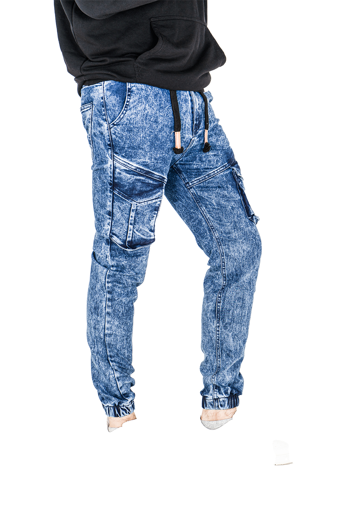 Pontalone Homme jean cargo bleu, 46