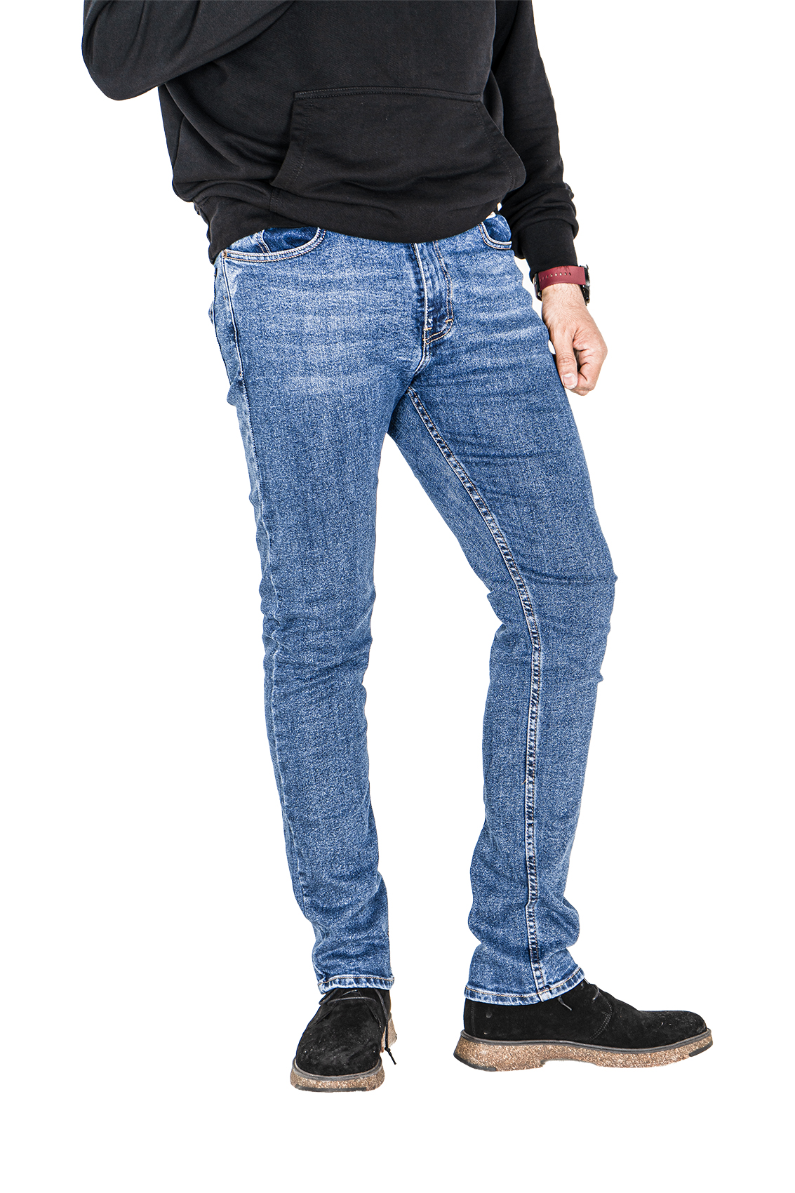 Pontalone Homme jean bleu regular fit, 38