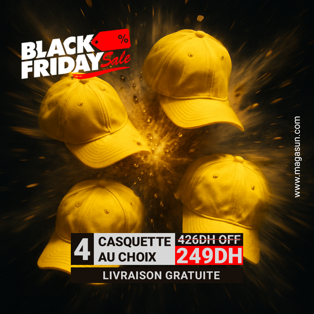 Black Friday - 4 Casquettes + Livraison Gratuite a 249dh