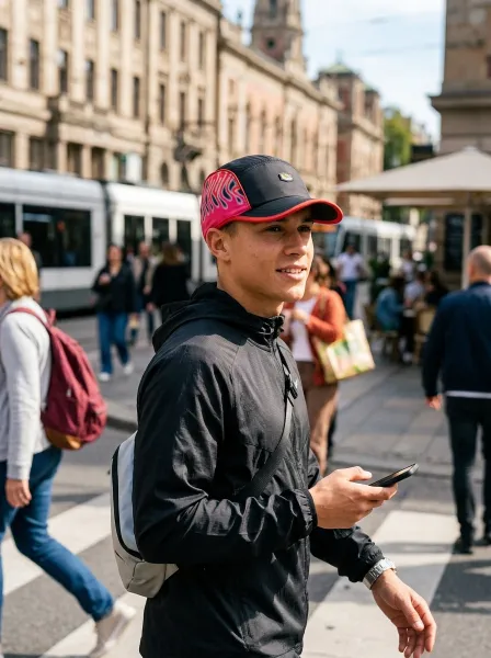 Casquette ATRAB, Noir & Rouge