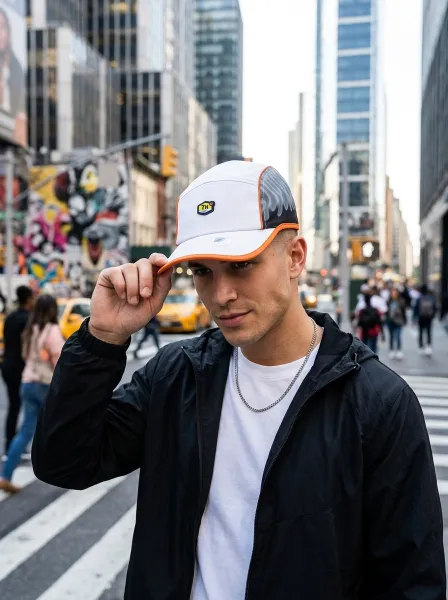 Casquette ATRAB, Blanc & Orange