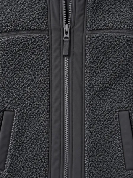 Nuage — Veste à capuche zippée à texture bouclée, Gris anthracite