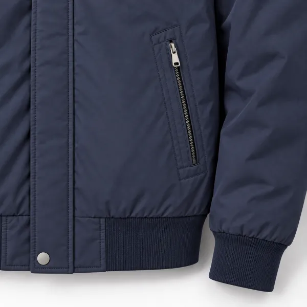Blouson homme à col montant et poches zippées, Bleu ardoise