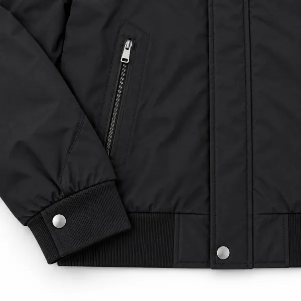Blouson homme à col montant et poches zippées, Noir profond