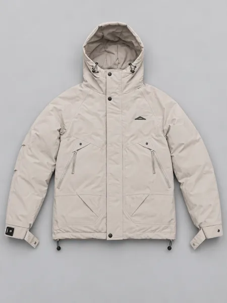 Boréal — Veste à capuche avec poches zippées et poignets ajustables, Beige, M