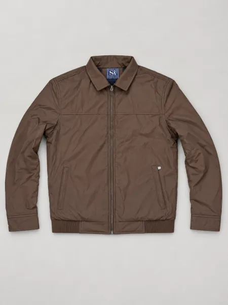 Rivage — Veste zippée à col rabattu, Marron, M