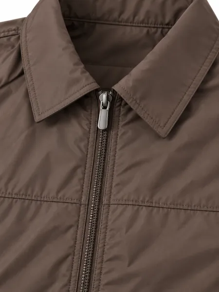 Rivage — Veste zippée à col rabattu, Marron, M