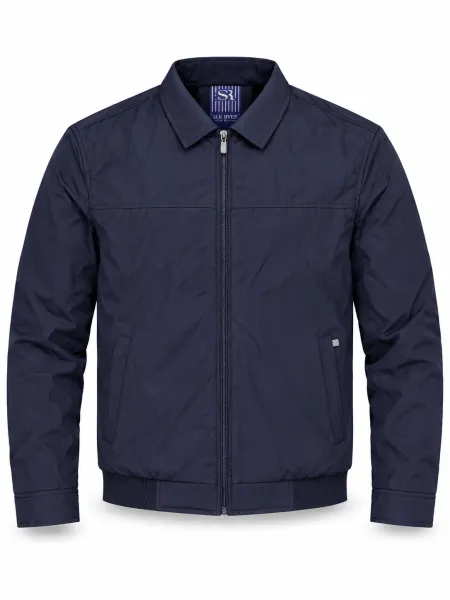 Rivage — Veste zippée à col rabattu, Bleu marine, M
