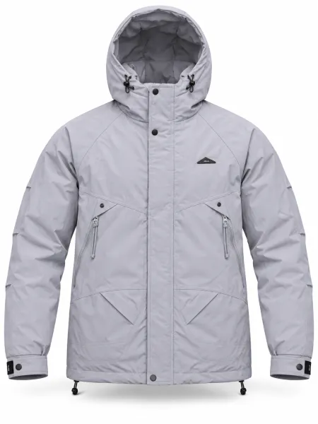 Boréal — Veste à capuche avec poches zippées et poignets ajustables, Gris clair, M