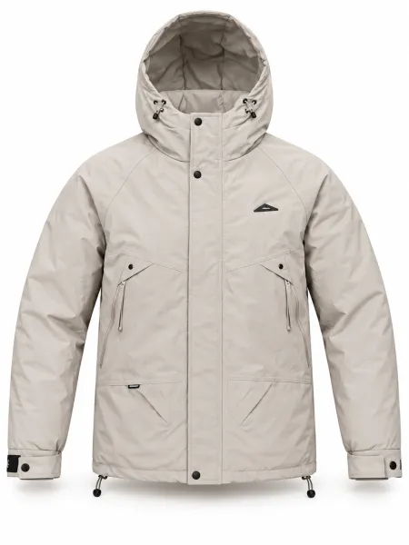 Boréal — Veste à capuche avec poches zippées et poignets ajustables, Beige, M