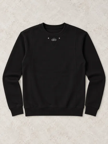 Orion — Sweat à col rond et détail triangulaire à l’encolure, Noir, L