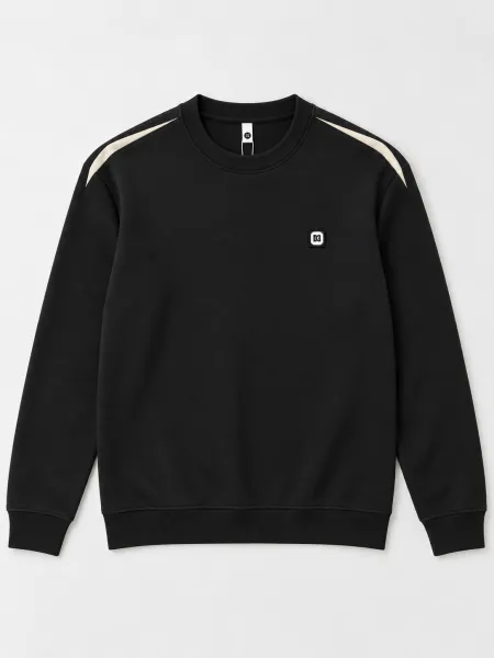Sillage — Sweat à col rond et détails contrastants aux épaules, Noir, L