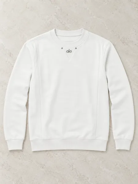 Orion — Sweat à col rond et détail triangulaire à l’encolure, Blanc, L
