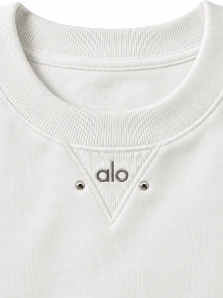 Orion — Sweat à col rond et détail triangulaire à l’encolure, Blanc, L