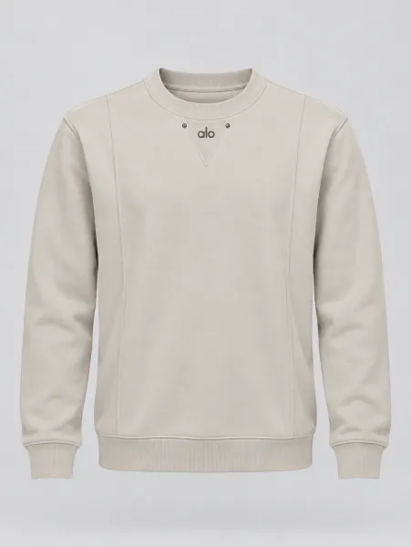 Orion — Sweat à col rond et détail triangulaire à l’encolure, Taupe clair, L