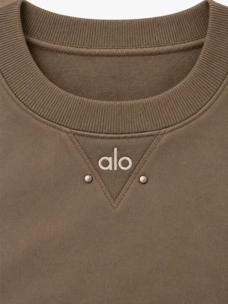 Orion — Sweat à col rond et détail triangulaire à l’encolure, Marron, L
