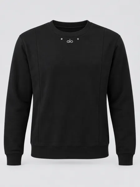 Orion — Sweat à col rond et détail triangulaire à l’encolure, Noir, L