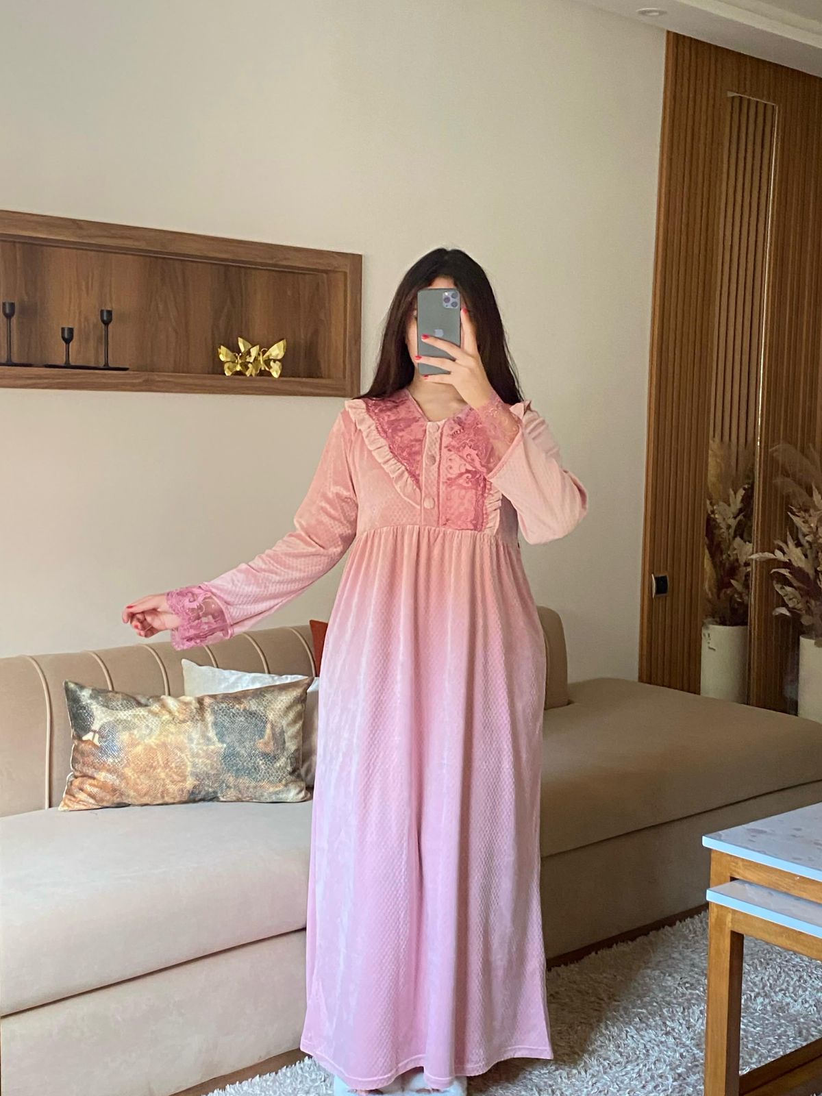 Pyjama femme long GALY, Rose, M